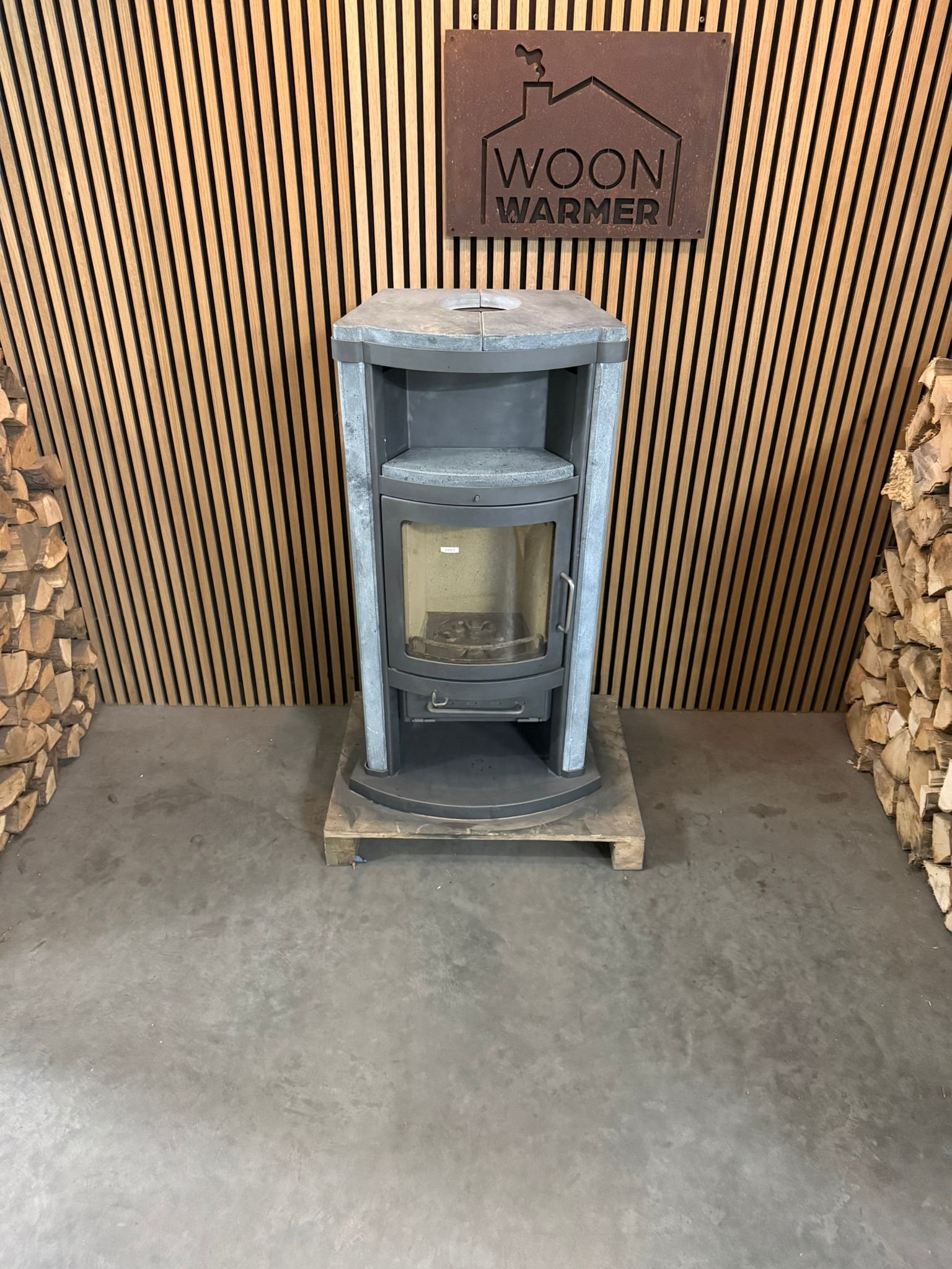 Zware speksteenkachel met nieuw binnenwerk - Afbeelding 2