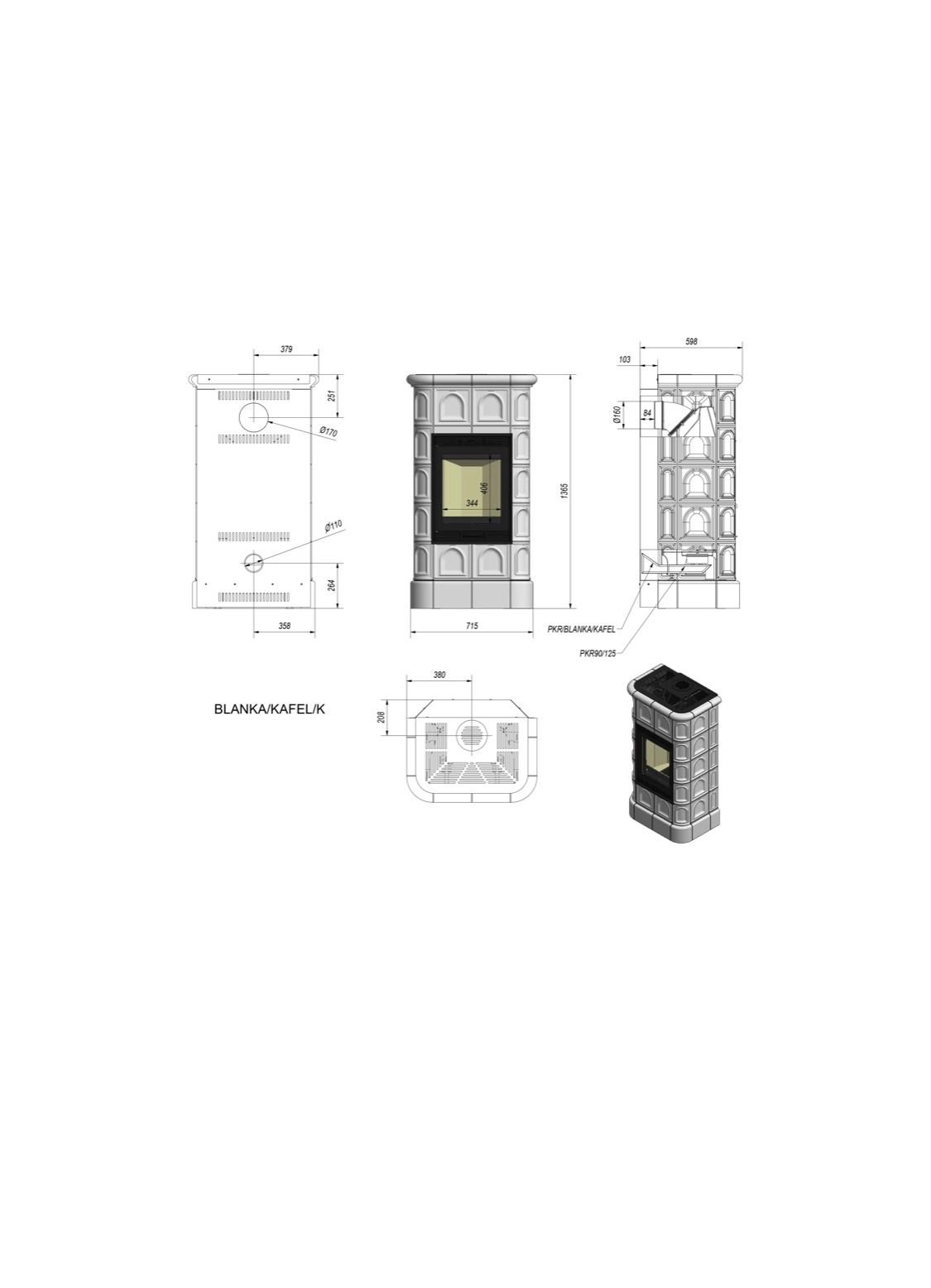 Tegelkachel Houtkachel Blanka - Afbeelding 3